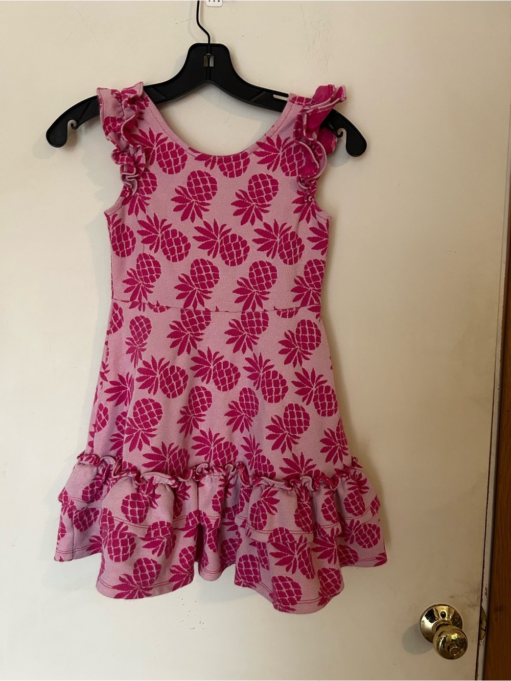 Janie and Jack Pineapple Pink Jacquard dress Size 8
